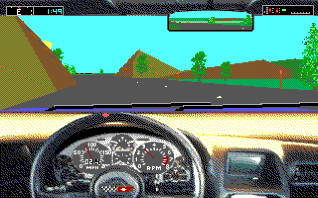 Test Drive III: The Passion IBM PC/Compatibles Screenshot: Some sharp turns here...