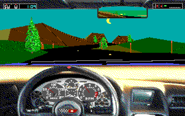 Test Drive III: The Passion IBM PC/Compatibles Screenshot: A mountainous road.