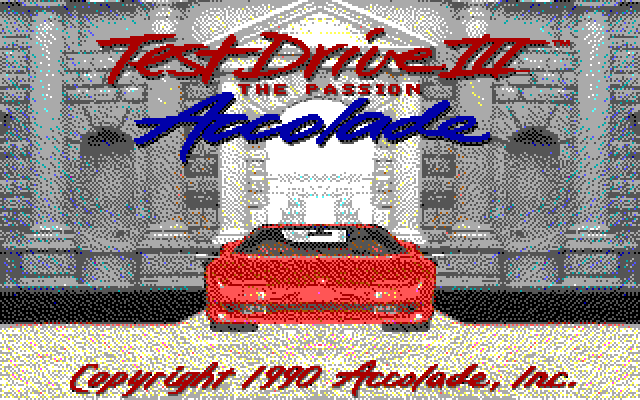 Test Drive III: The Passion IBM PC/Compatibles Screenshot: Title screen.