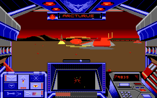 Stellar 7 Amiga Screenshot: Attacking a tank...