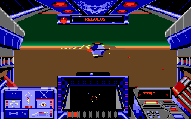 Stellar 7 Amiga Screenshot: Fast moving enemy in my sights...
