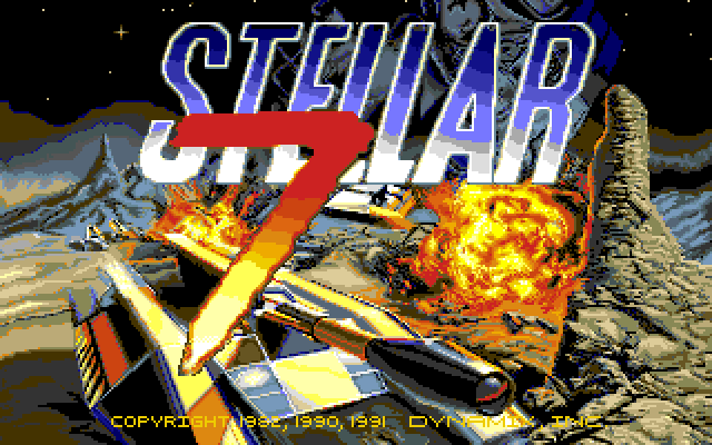 Stellar 7 Amiga Screenshot: Title screen.