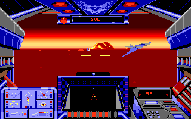 Stellar 7 Amiga Screenshot: Some opponents can fly...