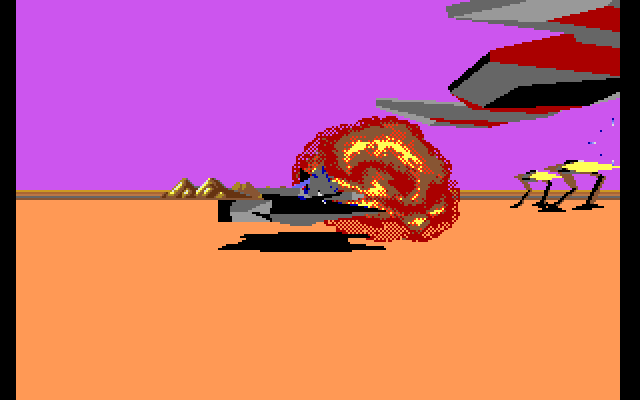 Stellar 7 Amiga Screenshot: The Raven has been destroyed!
