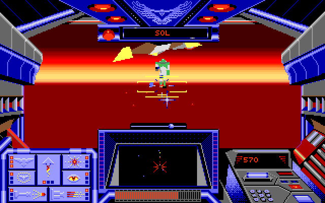 Stellar 7 Amiga Screenshot: The first end of level boss.