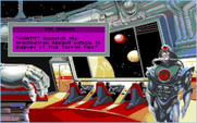Stellar 7 for Amiga - Gir Draxon is unimpressed.