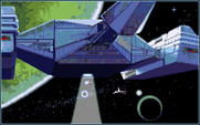 Stellar 7 for Amiga - The Acturan army launches the attack.