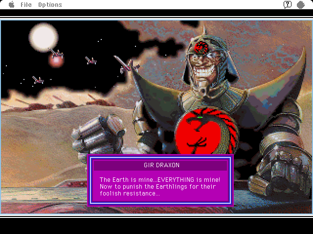 Stellar 7 Macintosh Screenshot: Game over.