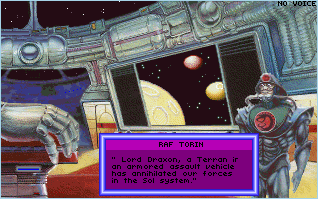 Stellar 7 IBM PC/Compatibles Screenshot: One of the between level cutscenes.