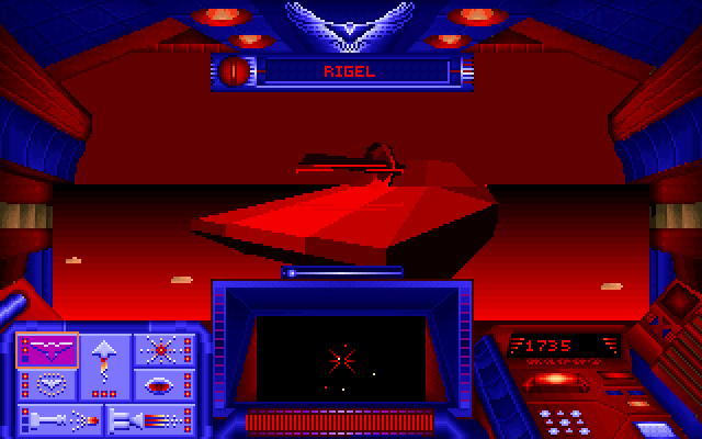 Stellar 7 IBM PC/Compatibles Screenshot: Sneaking up on an enemy tank while cloaked.