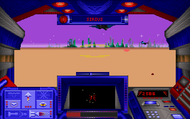 Stellar 7 IBM PC/Compatibles Screenshot: Sirius features a lot of flying opponents.