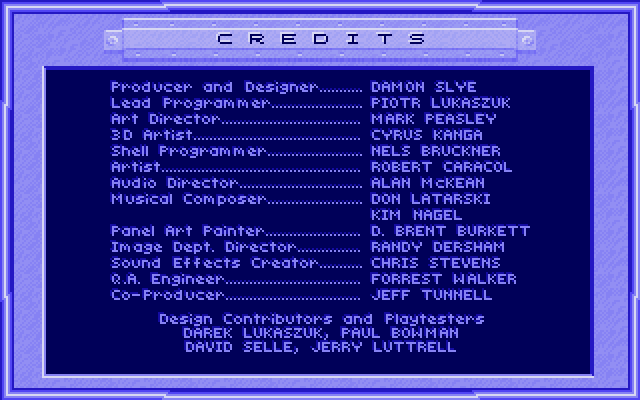 Stellar 7 IBM PC/Compatibles Screenshot: Game credits.