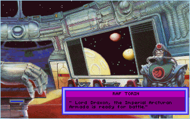 Stellar 7 IBM PC/Compatibles Screenshot: Gir Draxon is preparing to attack.