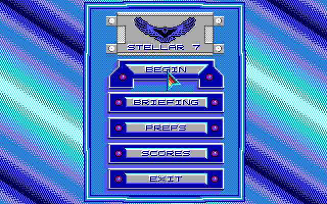 Stellar 7 IBM PC/Compatibles Screenshot: The main menu.