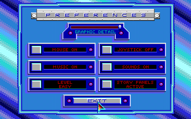 Stellar 7 IBM PC/Compatibles Screenshot: Game preferences.