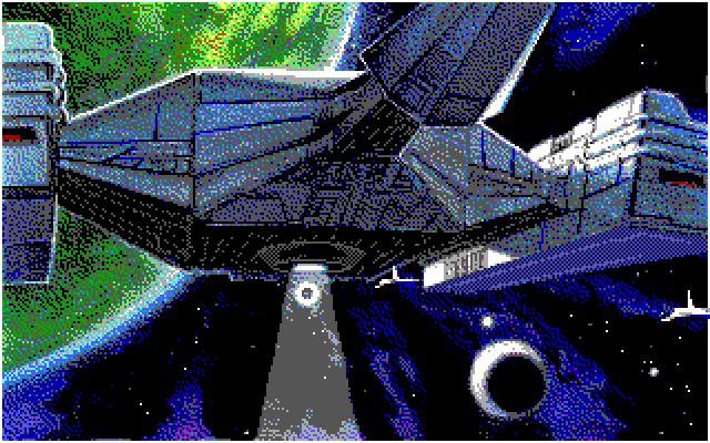Stellar 7 IBM PC/Compatibles Screenshot: The Arcturan armada launches an attack.