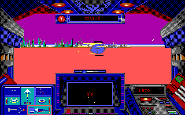 Stellar 7 IBM PC/Compatibles Screenshot: These things sneak up on you fast.