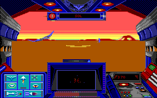 Stellar 7 IBM PC/Compatibles Screenshot: Some enemies can fly.