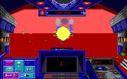 Stellar 7 for IBM PC/Compatibles - Attacking the end of level boss.