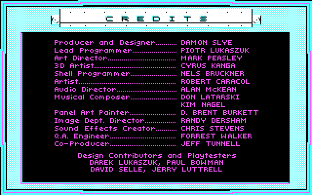 Stellar 7 IBM PC/Compatibles Screenshot: Game credits.