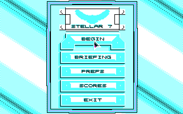 Stellar 7 IBM PC/Compatibles Screenshot: The main menu.
