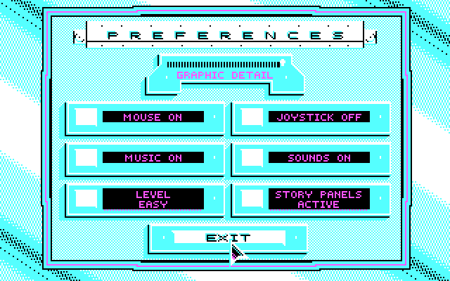 Stellar 7 IBM PC/Compatibles Screenshot: Game preferences.