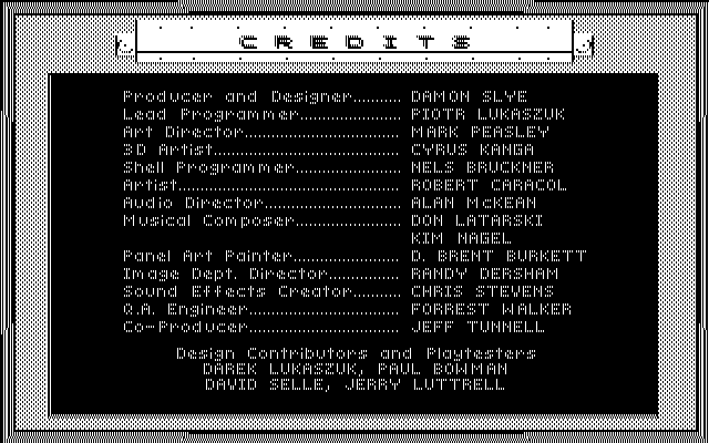 Stellar 7 IBM PC/Compatibles Screenshot: Game credits.