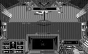 Stellar 7 for IBM PC/Compatibles - The end of level boss beams down to the planet...