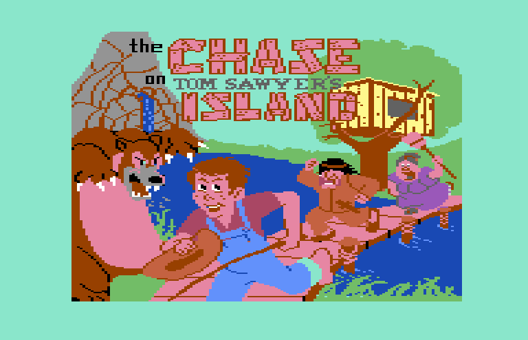 The Chase on Tom Sawyer's Island Commodore 64 Screenshot: Title screen.