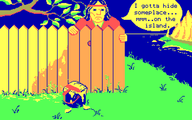 Chase on Tom Sawyer's Island, The IBM PC/Compatibles Screenshot: Someone else heads to the island...
