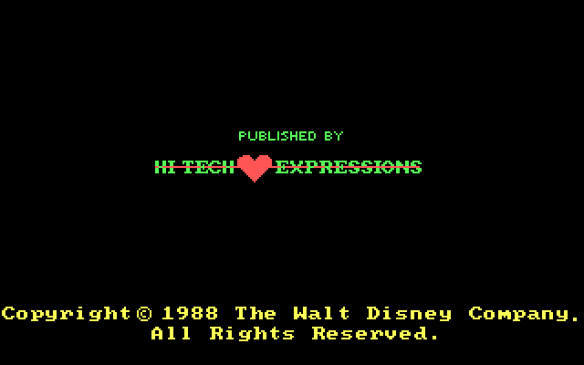 Chase on Tom Sawyer's Island, The IBM PC/Compatibles Screenshot: Hi-Tech Expressions logo.