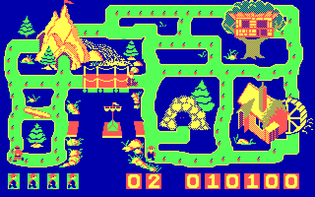 Chase on Tom Sawyer's Island, The IBM PC/Compatibles Screenshot: Start of round 2.