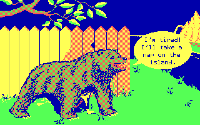 Chase on Tom Sawyer's Island, The IBM PC/Compatibles Screenshot: Even a bear is on the island!