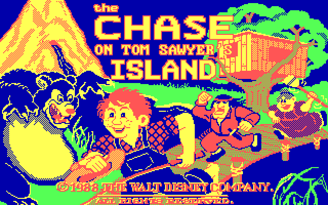 Chase on Tom Sawyer's Island, The IBM PC/Compatibles Screenshot: Title screen.