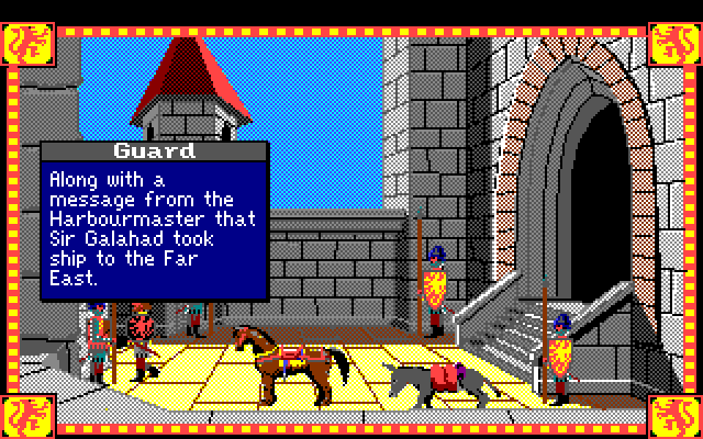 Conquests of Camelot: The Search for the Grail Amiga Screenshot: Time to leave the castle...