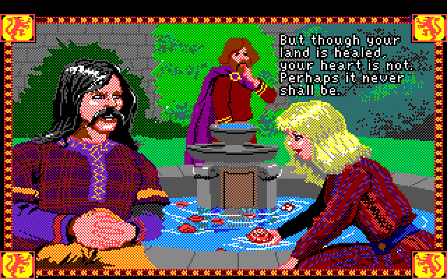 Conquests of Camelot: The Search for the Grail Amiga Screenshot: The love triangle still remains...