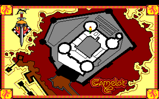 Conquests of Camelot: The Search for the Grail Amiga Screenshot: The castle map.