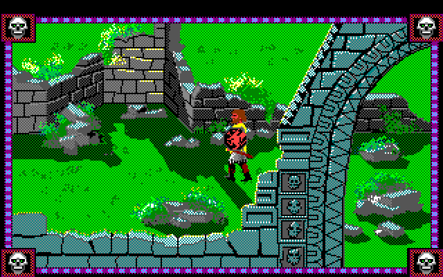Conquests of Camelot: The Search for the Grail Amiga Screenshot: Exploring some ruins...