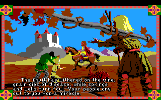 Conquests of Camelot: The Search for the Grail Amiga Screenshot: The kingdom isn't doing so well...