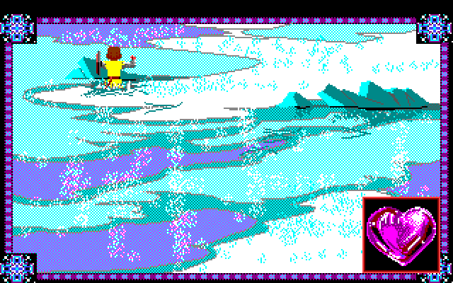 Conquests of Camelot: The Search for the Grail Amiga Screenshot: If you're not careful here, you'll fall into the ice!