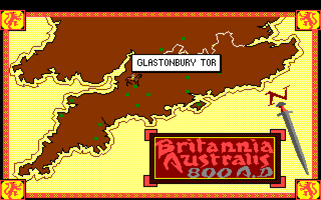 Conquests of Camelot: The Search for the Grail Amiga Screenshot: The next map; where do you want to begin your quest?