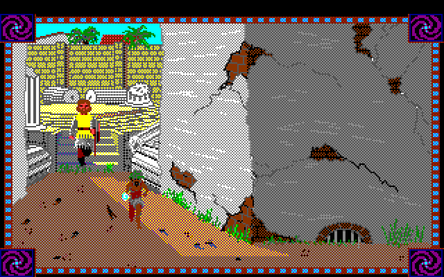 Conquests of Camelot: The Search for the Grail Amiga Screenshot: Chasing a thief...