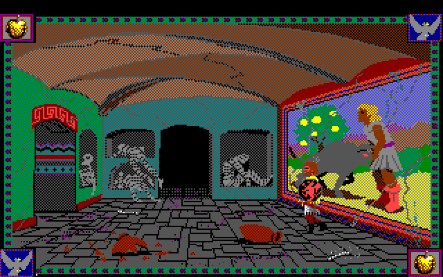 Conquests of Camelot: The Search for the Grail Amiga Screenshot: Entering the catacombs!