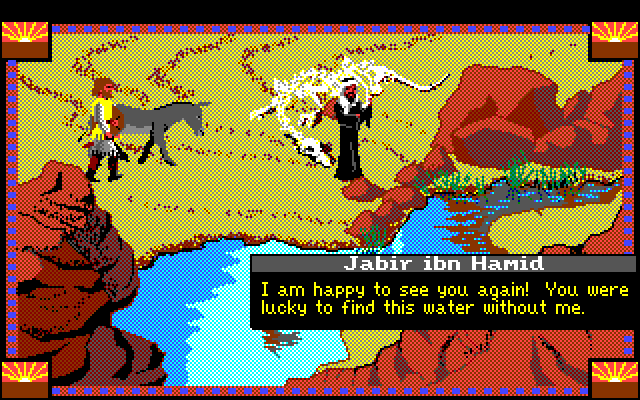 Conquests of Camelot: The Search for the Grail Amiga Screenshot: This guy is rather suspect...