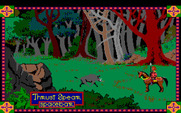 Conquests of Camelot: The Search for the Grail for Amiga - Time for an action sequence; the boars attack you here!