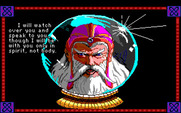 Conquests of Camelot: The Search for the Grail for Amiga - Merlin will help you on the quest...