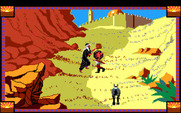 Conquests of Camelot: The Search for the Grail for Amiga - I'm being attacked! The desert isn't a safe place...