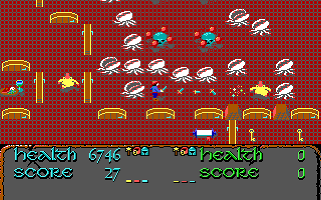 Demon Stalkers IBM PC/Compatibles Screenshot: This level features lots of doors but few keys.