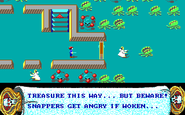 Demon Stalkers IBM PC/Compatibles Screenshot: Don't wake up the snappers!