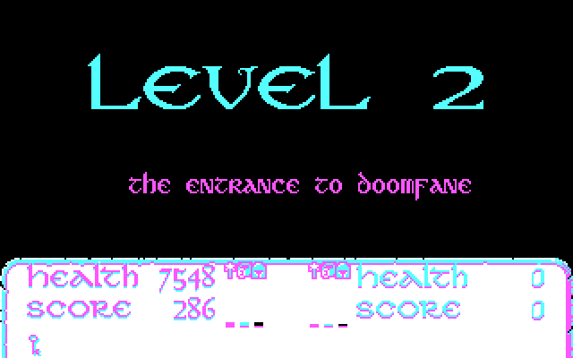 Demon Stalkers IBM PC/Compatibles Screenshot: Ready for level 2?